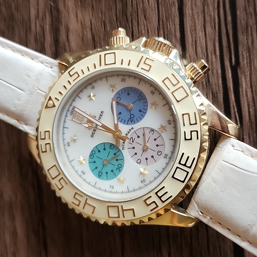3H Utalia Watch women's alligator leather Beige watch